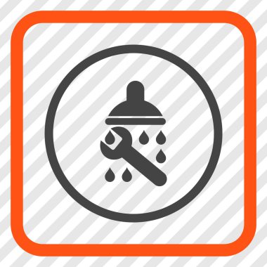 Duş sıhhi tesisat vektör simgesi bir çerçeve içinde