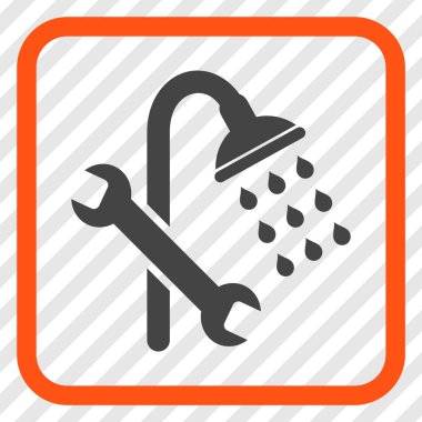 Duş sıhhi tesisat vektör simgesi bir çerçeve içinde