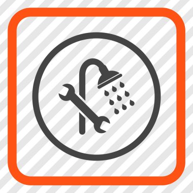 Duş sıhhi tesisat vektör simgesi bir çerçeve içinde