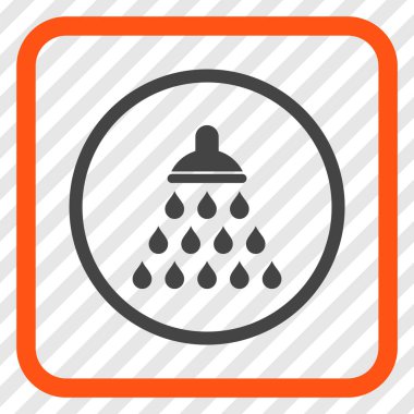 Duş vektör simgesi bir çerçeve içinde