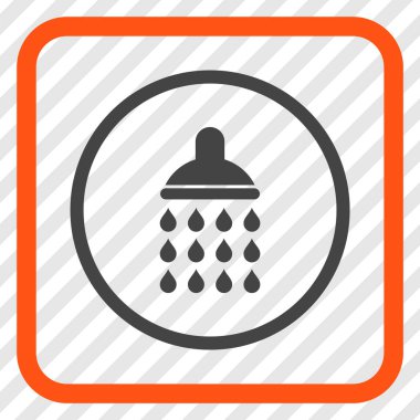 Duş vektör simgesi bir çerçeve içinde