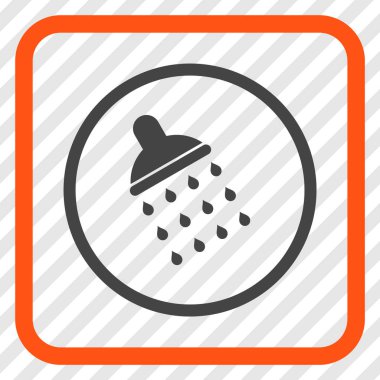 Duş vektör simgesi bir çerçeve içinde