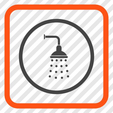 Duş vektör simgesi bir çerçeve içinde