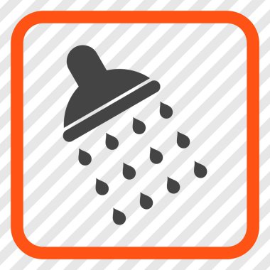 Duş vektör simgesi bir çerçeve içinde