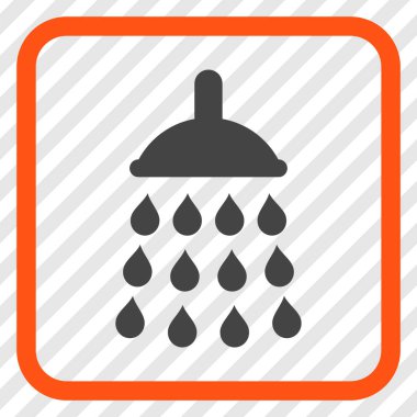 Duş vektör simgesi bir çerçeve içinde