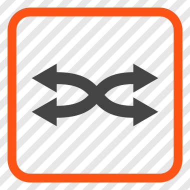 Shuffle okları yatay vektör simgesi bir çerçeve içinde