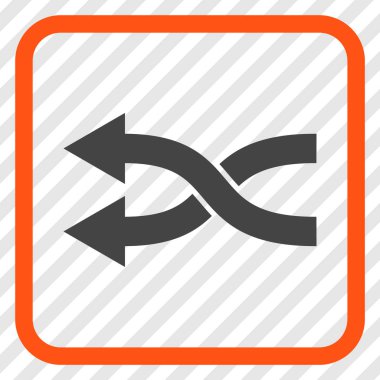 Shuffle oklar sol vektör simgesi bir çerçeve içinde