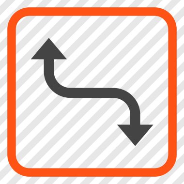 Bend ok vektör simgesi bir çerçeve içinde karşısında