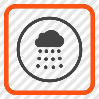 Yağmur bulutu vektör simgesi bir çerçeve içinde