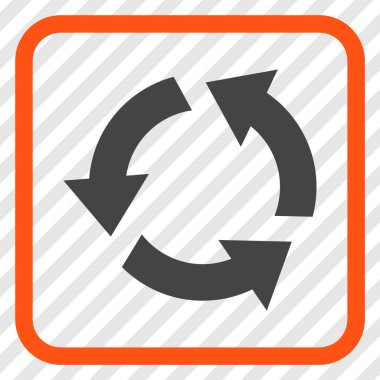 Geri dönüşüm vektör simgesi bir çerçeve içinde