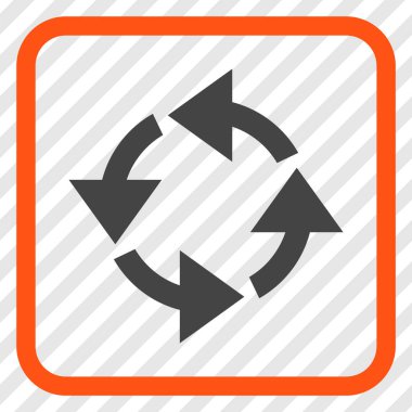 Geri dönüşüm vektör simgesi bir çerçeve içinde