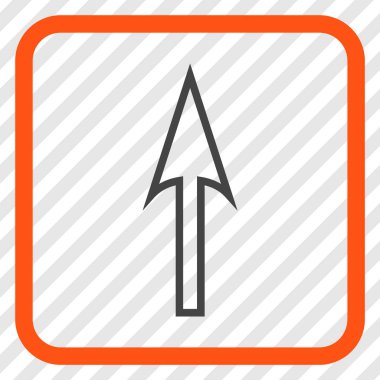 Vektör simgesi bir çerçeve içinde yukarı ok keskin