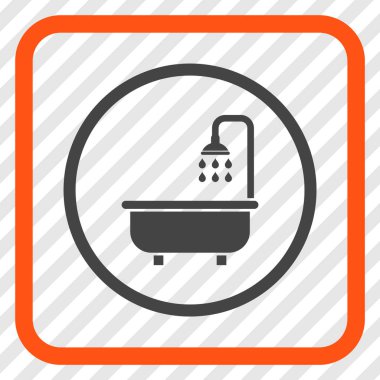 Duş Banyo vektör simgesi bir çerçeve içinde