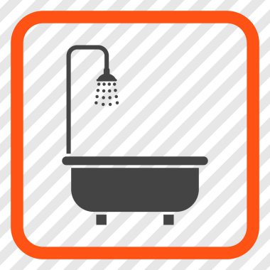 Duş Banyo vektör simgesi bir çerçeve içinde