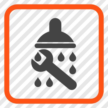 Duş sıhhi tesisat vektör simgesi bir çerçeve içinde