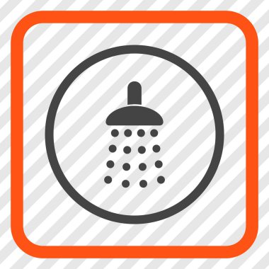 Duş vektör simgesi bir çerçeve içinde