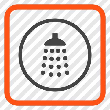 Duş vektör simgesi bir çerçeve içinde