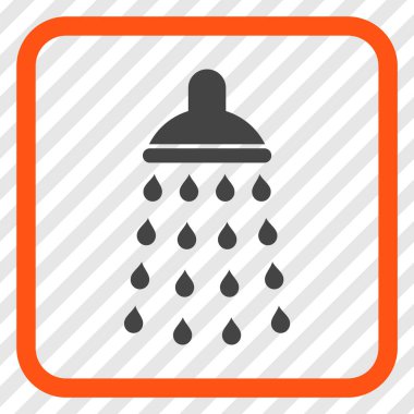 Duş vektör simgesi bir çerçeve içinde