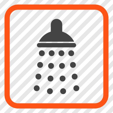 Duş vektör simgesi bir çerçeve içinde