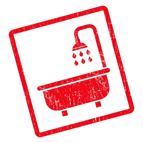 Baño de ducha Icono Sello de goma — Vector de stock