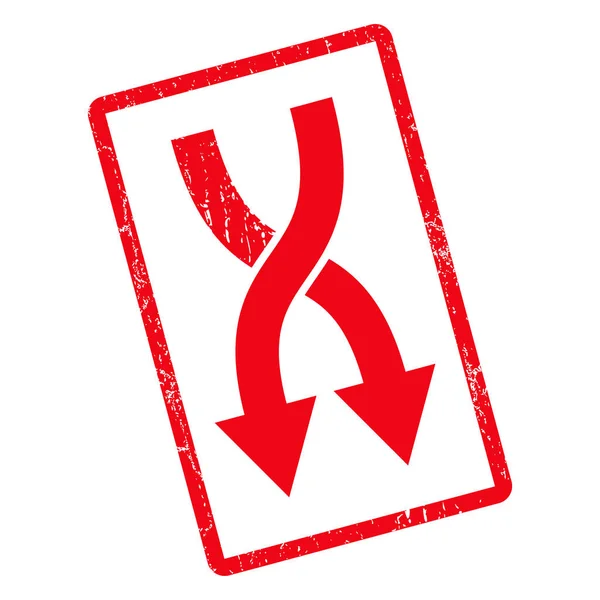Shuffle Flechas abajo Icono sello de goma — Vector de stock