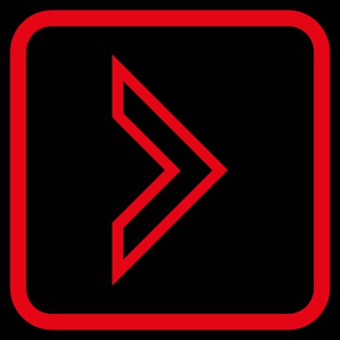 Ok ucu doğru vektör simgesi bir çerçeve içinde