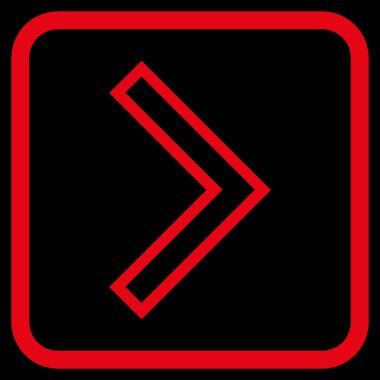 Ok ucu doğru vektör simgesi bir çerçeve içinde