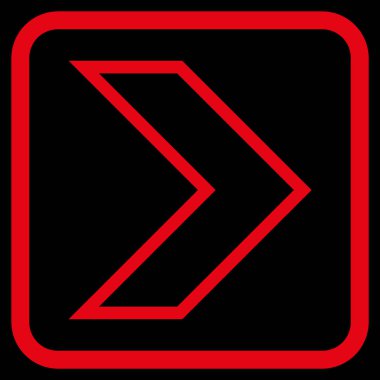 Ok ucu doğru vektör simgesi bir çerçeve içinde