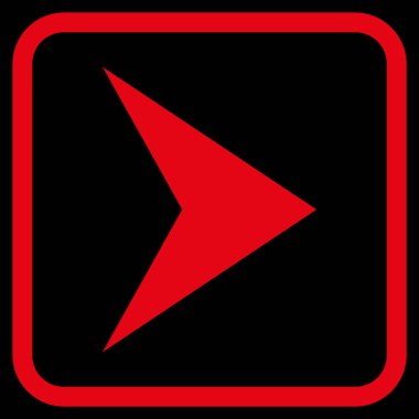 Ok ucu doğru vektör simgesi bir çerçeve içinde