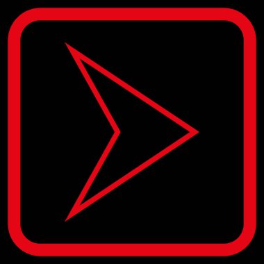 Ok ucu doğru vektör simgesi bir çerçeve içinde