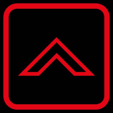 Vektör simgesi bir çerçeve içinde yukarı ok ucu