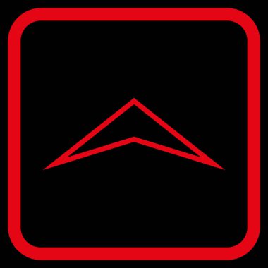 Vektör simgesi bir çerçeve içinde yukarı ok ucu