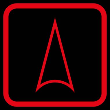 Vektör simgesi bir çerçeve içinde yukarı ok ucu