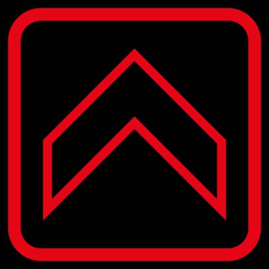 Vektör simgesi bir çerçeve içinde yukarı ok ucu