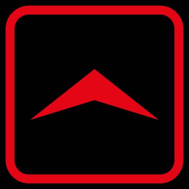 Vektör simgesi bir çerçeve içinde yukarı ok ucu