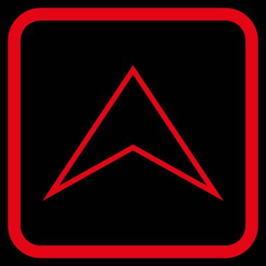 Vektör simgesi bir çerçeve içinde yukarı ok ucu