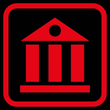 Banka Binası vektör simgesi bir çerçeve içinde