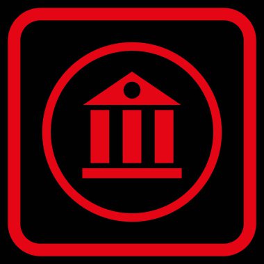 Banka Binası vektör simgesi bir çerçeve içinde