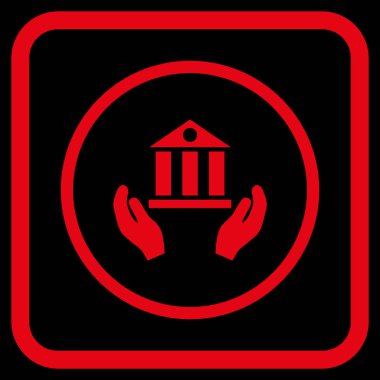 Banka hizmet vektör simgesi bir çerçeve içinde