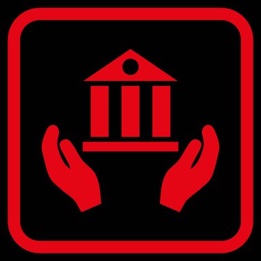 Banka hizmet vektör simgesi bir çerçeve içinde