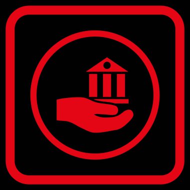 Banka hizmet vektör simgesi bir çerçeve içinde