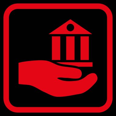 Banka hizmet vektör simgesi bir çerçeve içinde