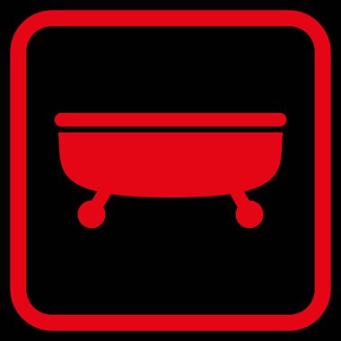 Küvet vektör simgesi bir çerçeve içinde