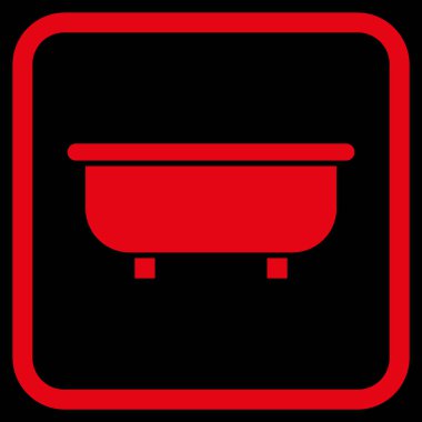 Küvet vektör simgesi bir çerçeve içinde