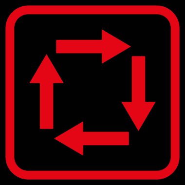 Dolaşım oklar bir çerçeve içinde simge vektör