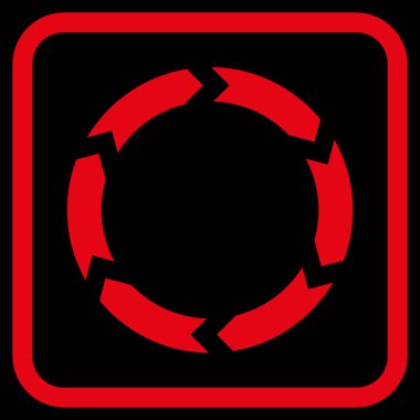 Dolaşım vektör simgesi bir çerçeve içinde