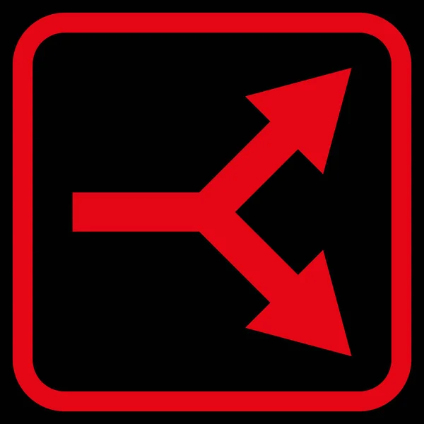 Bifurcation Arrow Right Vector Icon In a Frame — Stock Vector