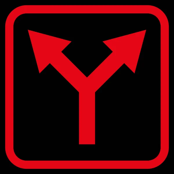 Bifurcation Arrow Up Vector Icon In a Frame — Stock Vector