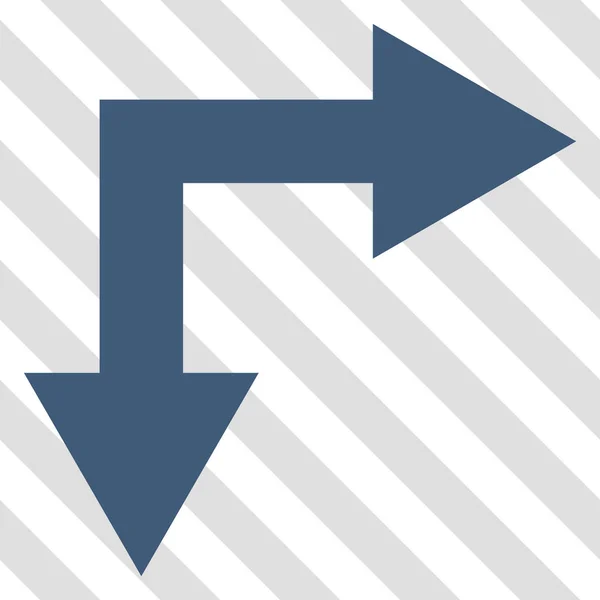 Bifurkation pil höger ner vektor symbol — Stock vektor
