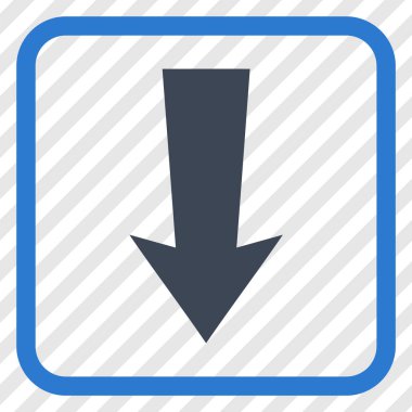 Vektör simgesi bir çerçeve içinde aşağı ok